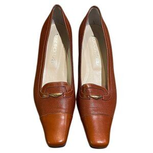 Boucherel Womens Brown Leather Low Heel Pumps Loafers Shoes Size 38.5 EU US 8
